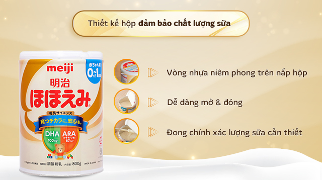 Thiết kế - Sữa bột nội địa Nhật Meiji Hohoemi Milk 800g (0 - 12 tháng)