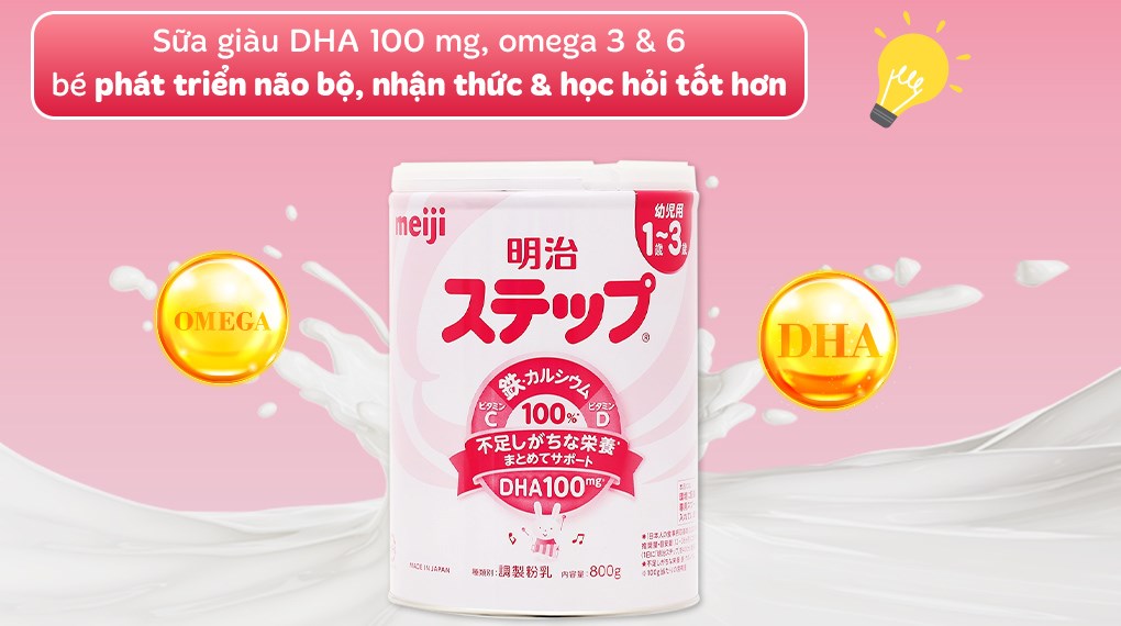 Sữa bột nội địa Nhật Meiji Step Milk không muỗng