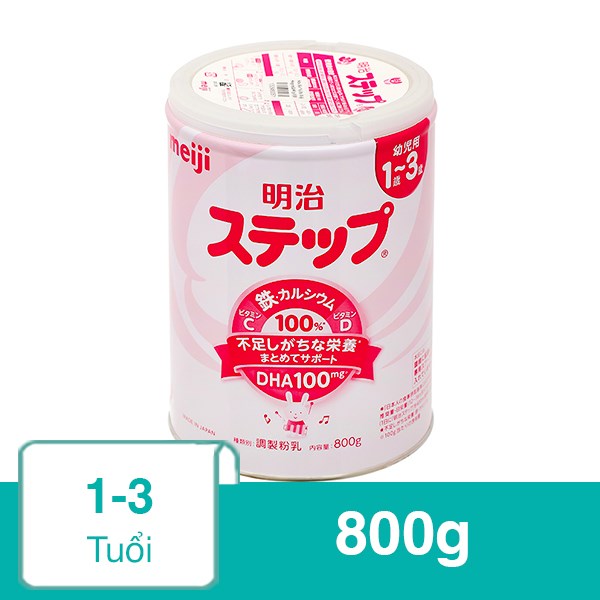 Sữa Bột Nội Địa Nhật Meiji Step Milk Không Muỗng 800G (1 - 3 Tuổi)