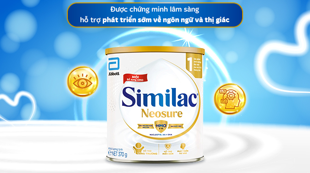 Sữa bột Similac Neosure 370g (0 - 12 tháng) - Chứng minh lâm sàng