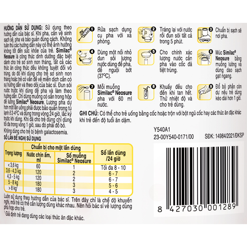 Combo 2 sữa bột Similac Neosure 370g (0 - 12 tháng) dành cho trẻ sinh non, nhẹ cân 10