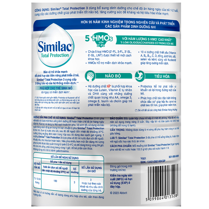 Sữa bột Similac Total Protection số 3 900g (1 - 2 tuổi) 4