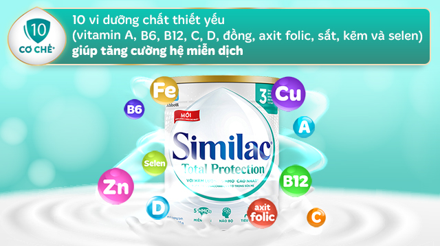 Sữa bột Similac Total Protection số 3 900g (1 - 2 tuổi) - 10 dưỡng chất