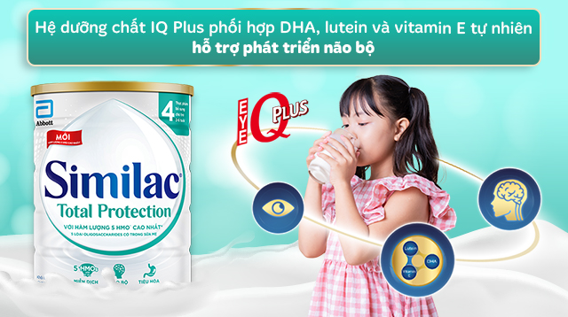 Sữa bột Similac Total Protection số 4 900g (2 - 6 tuổi) - Hệ dưỡng chất IQ Plus