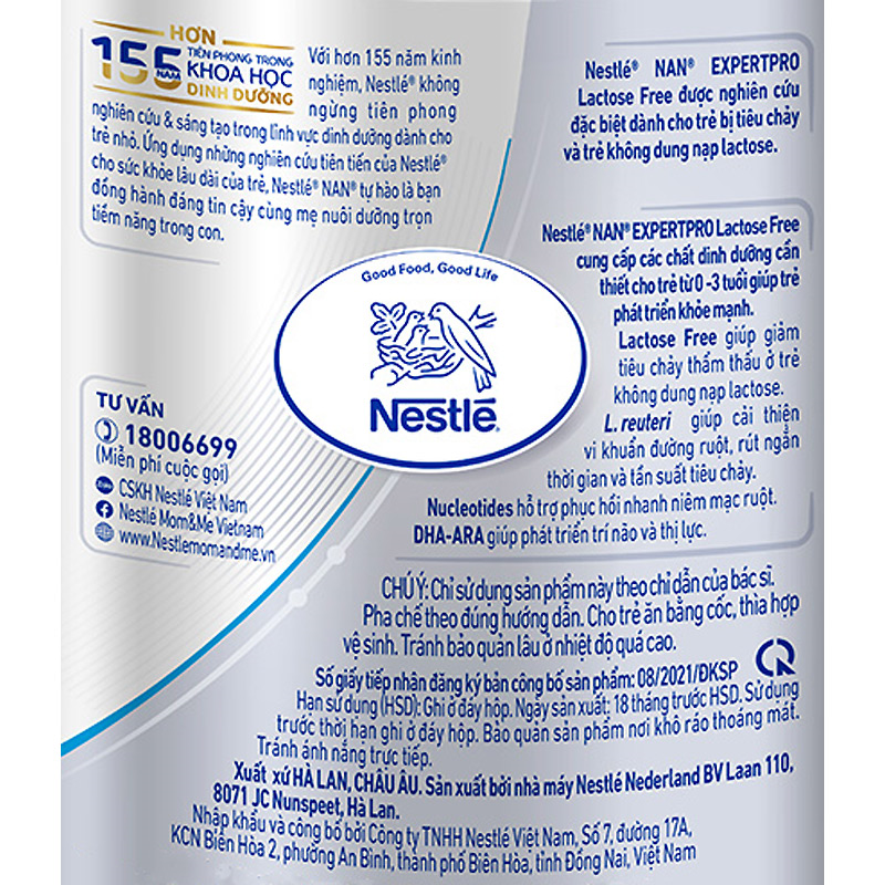Sữa bột NAN Expert Pro Lactose Free 380g (0 - 3 tuổi) dành cho trẻ không dung nạp đường lactose 7