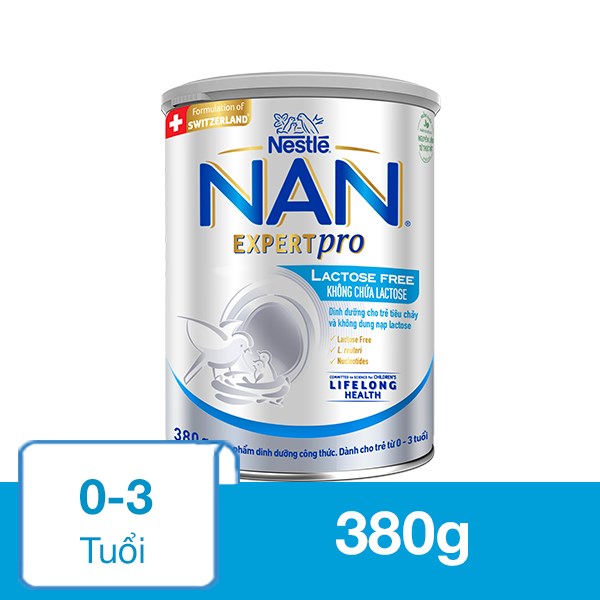 Sữa Bột Nan Expert Pro Lactose Free 380G (0 - 3 Tuổi) Dành Cho Trẻ Không Dung Nạp Đường Lactose