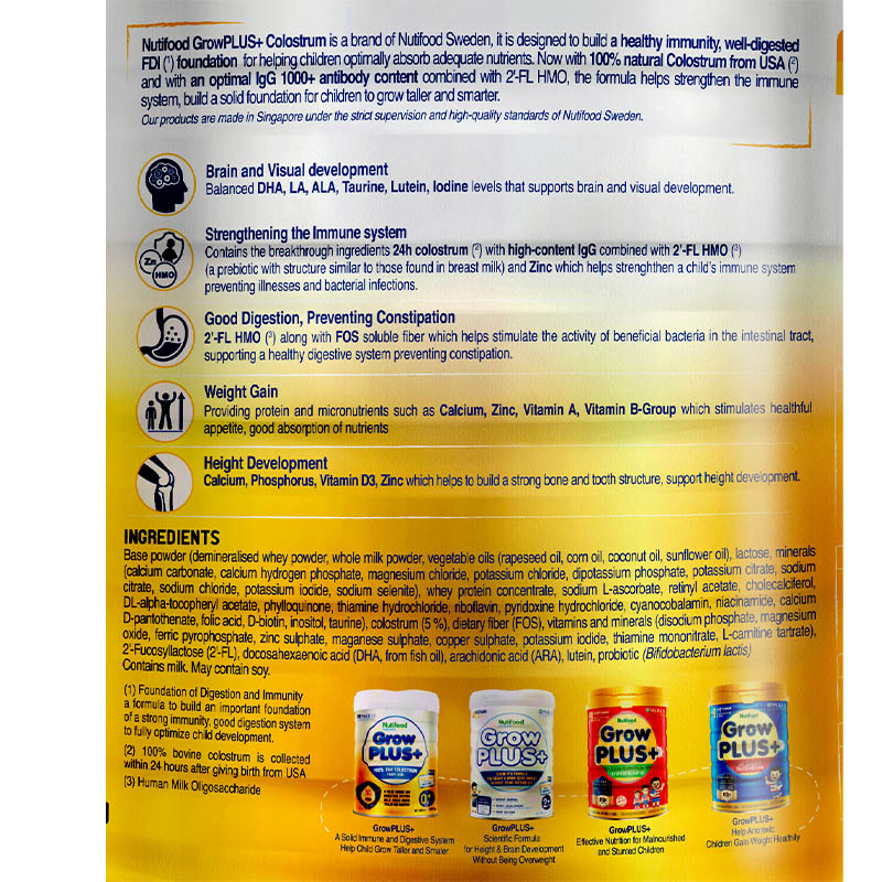 Sữa bột Nutifood GrowPLUS+ vàng 0+ (sữa non) hương vani 800g (0 - 12 tháng) 5