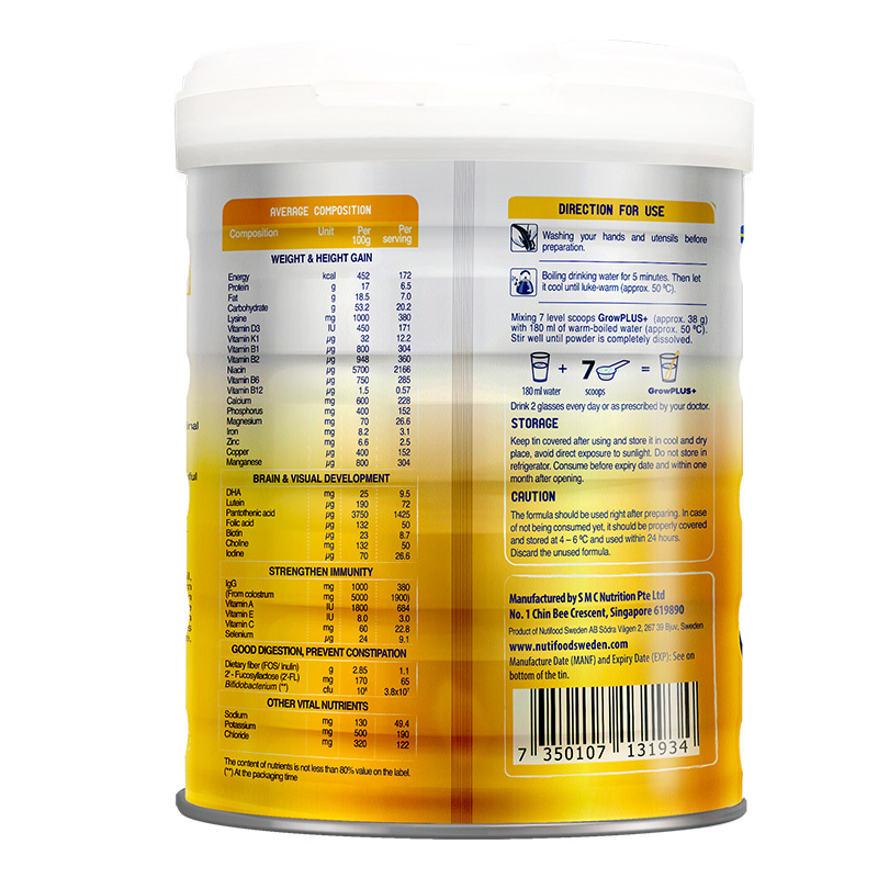 Sữa bột Nutifood GrowPLUS+ vàng 1+ (sữa non) hương vani 800g (từ 1 tuổi) 2