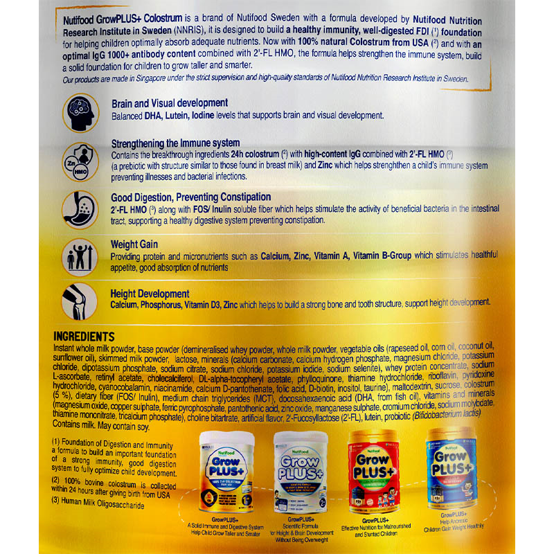 Sữa bột Nutifood GrowPLUS+ vàng 1+ (sữa non) hương vani 800g (từ 1 tuổi) 5