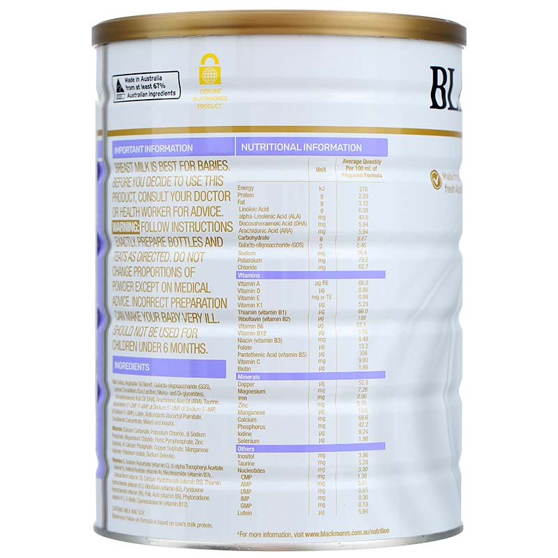 Combo 2 sữa bột Blackmores Follow-on Formula số 2 hương vani 900g (6 - 12 tháng) 5