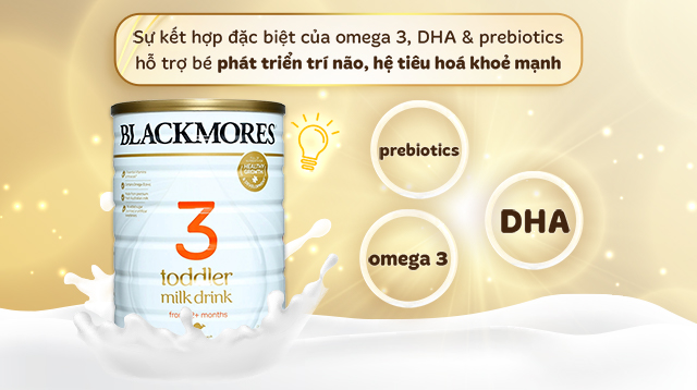 DHA - Sữa bột Blackmores Toddler Milk Drink số 3 hương vani 900g (từ 1 tuổi)