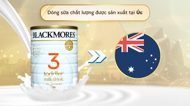Nơi sản xuất - Sữa bột Blackmores Toddler Milk Drink số 3 hương vani 900g (từ 1 tuổi)