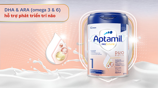 Trí não - Sữa bột Aptamil Profutura Duobiotik số 1 800g (0 - 6 tháng)