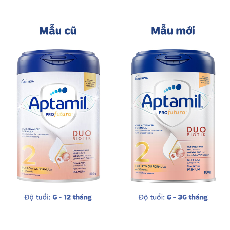 Sữa bột Aptamil Profutura Duobiotik số 2 800g (6 - 36 tháng) - Giao bao bì ngẫu nhiên 2