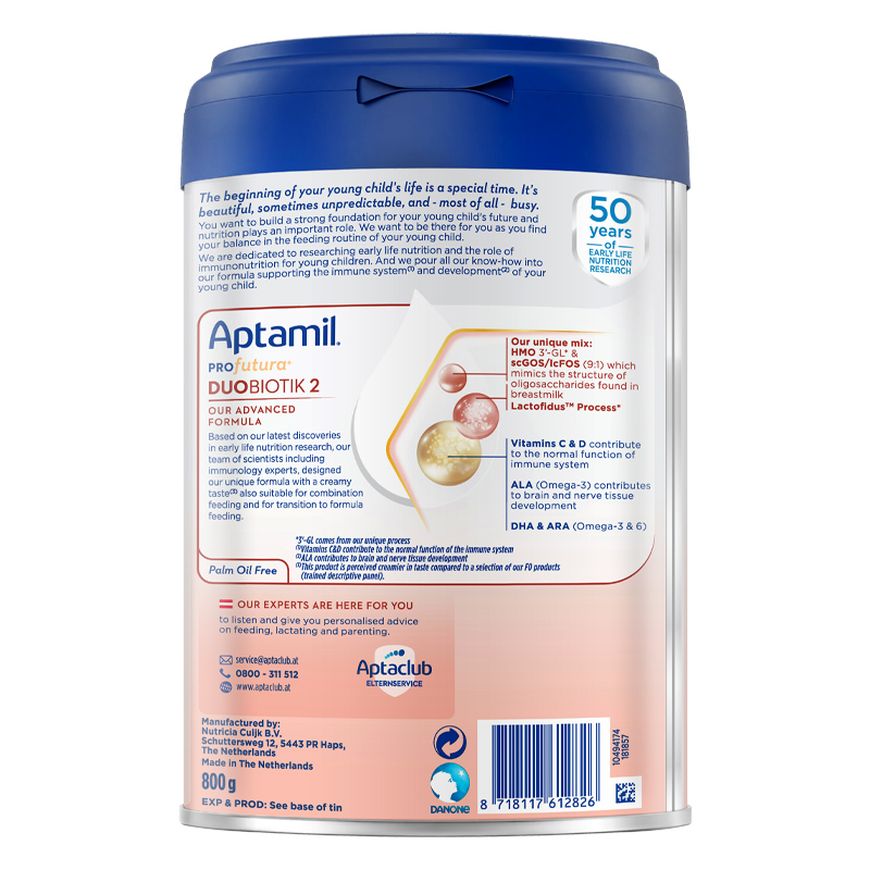 Sữa bột Aptamil Profutura Duobiotik số 2 800g (6 - 36 tháng) - Giao bao bì ngẫu nhiên 3
