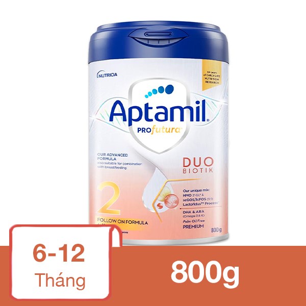 Sữa bột Aptamil Profutura Duobiotik số 2 800g (6 – 12 tháng)