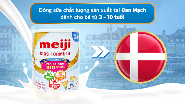 Sữa bột Meiji Kids Formula 900g (3 - 10 tuổi) - Độ tuổi, nơi sản xuất
