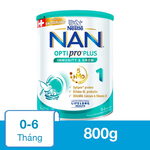 Sữa bột NAN Optipro Plus số 1 800g (0 – 6 tháng)