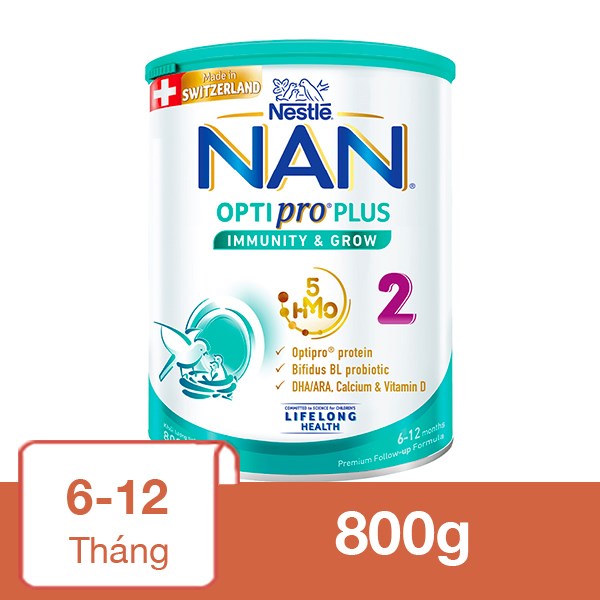 Sữa bột NAN Optipro Plus số 2 800g (6 – 12 tháng)