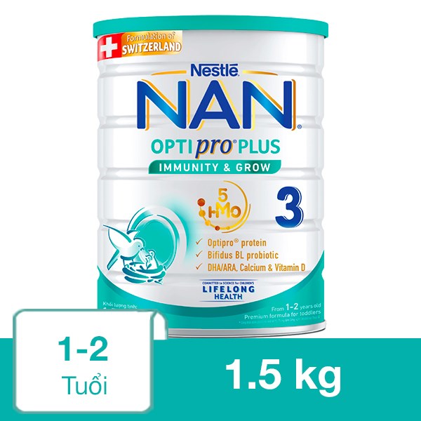 Sữa bột NAN Optipro Plus số 3 1.5 kg (1 – 2 tuổi)