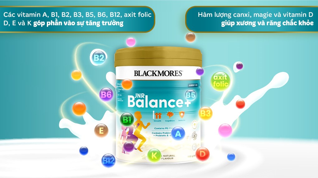 Sữa bột Blackmores JNR Balance+ hương vani 850g (1 - 10 tuổi)