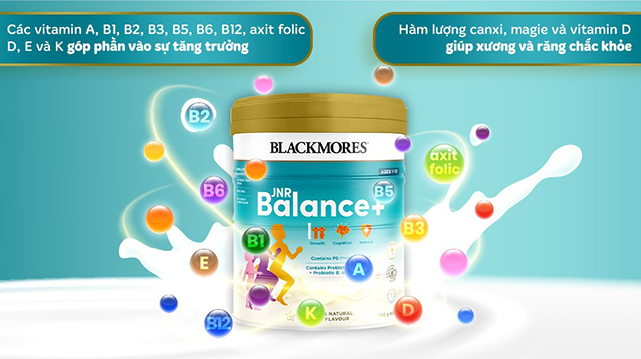 Sự tăng trưởng - Sữa bột Blackmores JNR Balance+ hương vani 850g (1 - 10 tuổi)