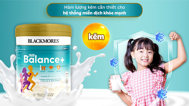 Tăng cường miễn dịch - Hỗ trợ tiêu hóa -Sữa bột Blackmores JNR Balance+ hương vani 850g (1 - 10 tuổi)
