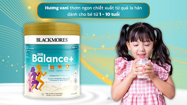 Độ tuổi - Sữa bột Blackmores JNR Balance+ hương vani 850g (1 - 10 tuổi)