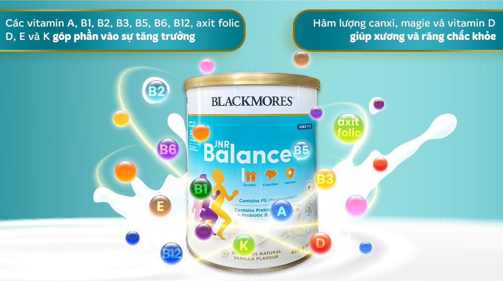 Sữa bột Blackmores JNR Balance+ hương vani 400g (1 - 10 tuổi)