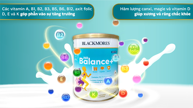 Sữa bột Blackmores JNR Balance+ hương vani 400g (1 - 10 tuổi) - Vitamin và khoáng chất Sữa bột Blackmores JNR Balance+ hương vani 400g (1 - 10 tuổi) - Vitamin và khoáng chất