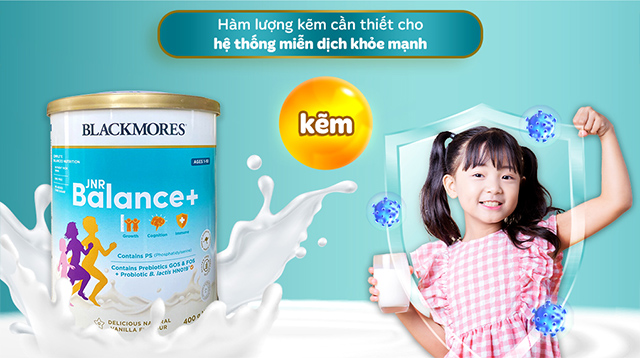 Sữa bột Blackmores JNR Balance+ hương vani 400g (1 - 10 tuổi) - Miễn dịch Sữa bột Blackmores JNR Balance+ hương vani 400g (1 - 10 tuổi) - Miễn dịch