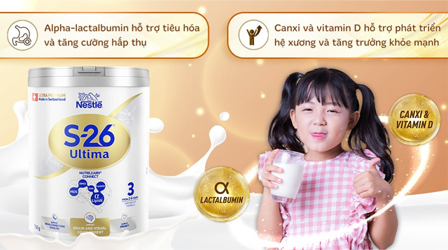 Alpha-lactalbumin hỗ tợ hệ tiêu hóa, canxi và vitamin D phát triển hệ xương