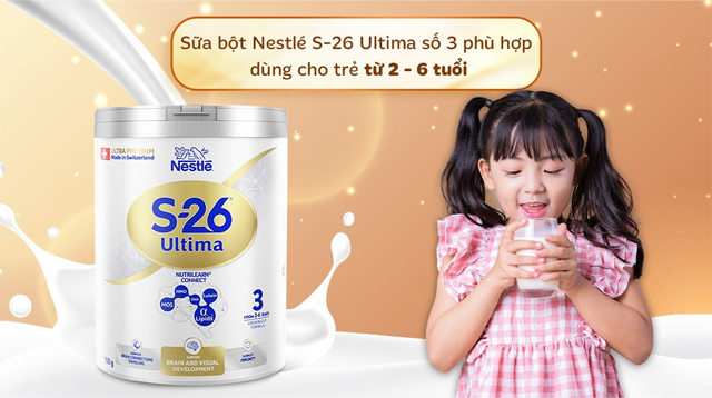 Sữa bột Nestlé S-26 Ultima số 3 750g (2 - 6 tuổi) phù hợp cho trẻ từ 2 - 6 tuổi
