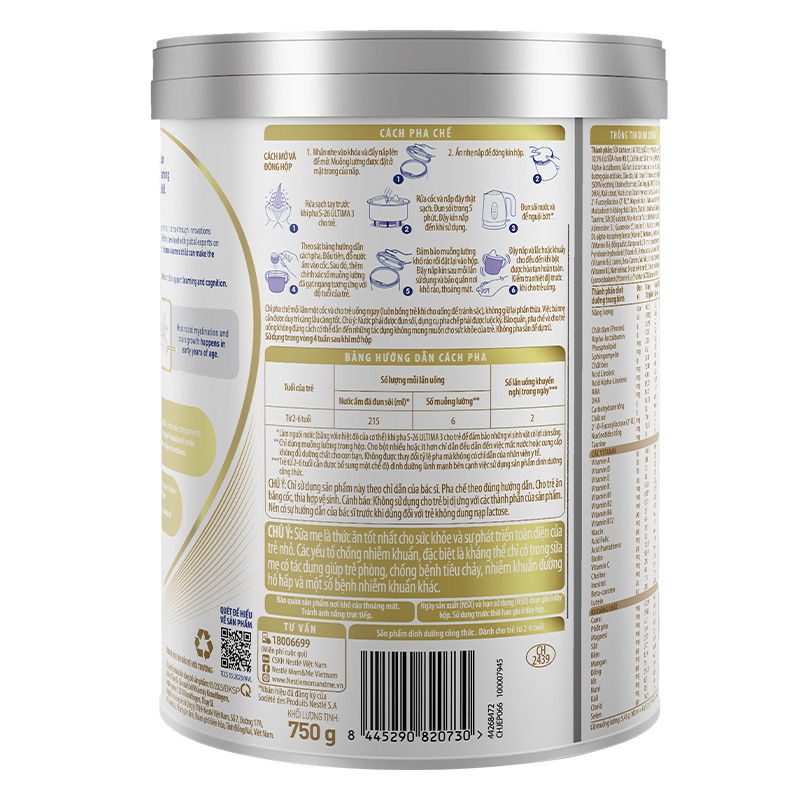 Sữa bột Nestlé S-26 Ultima số 3 750g (2 - 6 tuổi) 3