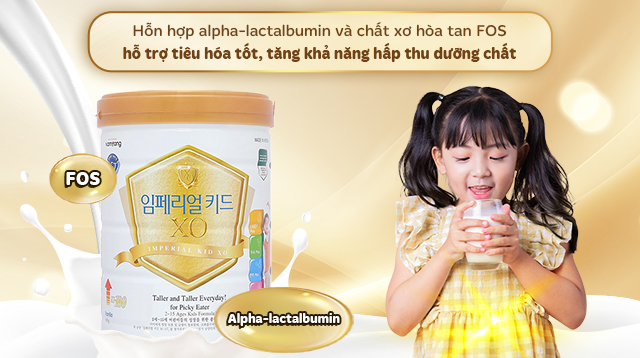 Hỗ trợ tiêu hóa - Sữa bột XO Imperial Kid 800g (2 - 15 tuổi)