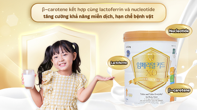 Tăng cường miễn dịch - Sữa bột XO Imperial Kid 800g (2 - 15 tuổi)