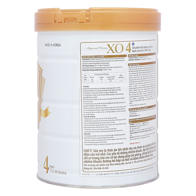 Sữa bột XO4 Imperial Dream 800g (1 - 3 tuổi) 3