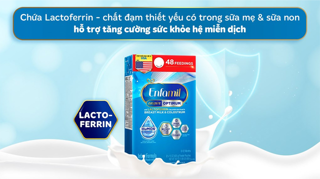 Sữa bột Enfamil Enspire Infant Formula 850g (0 - 12 tháng) chứa lactoferrin thiết yếu cho bé khỏe mạnh