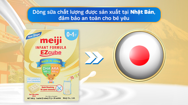 Nơi sản xuất - Sữa bột dạng thanh Meiji Infant Formula Ezcube 540g (0 - 12 tháng)