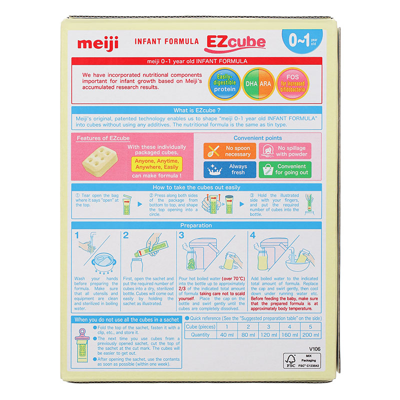 Combo 2 sữa bột dạng thanh Meiji Infant Formula Ezcube 540g (0 - 12 tháng) 16