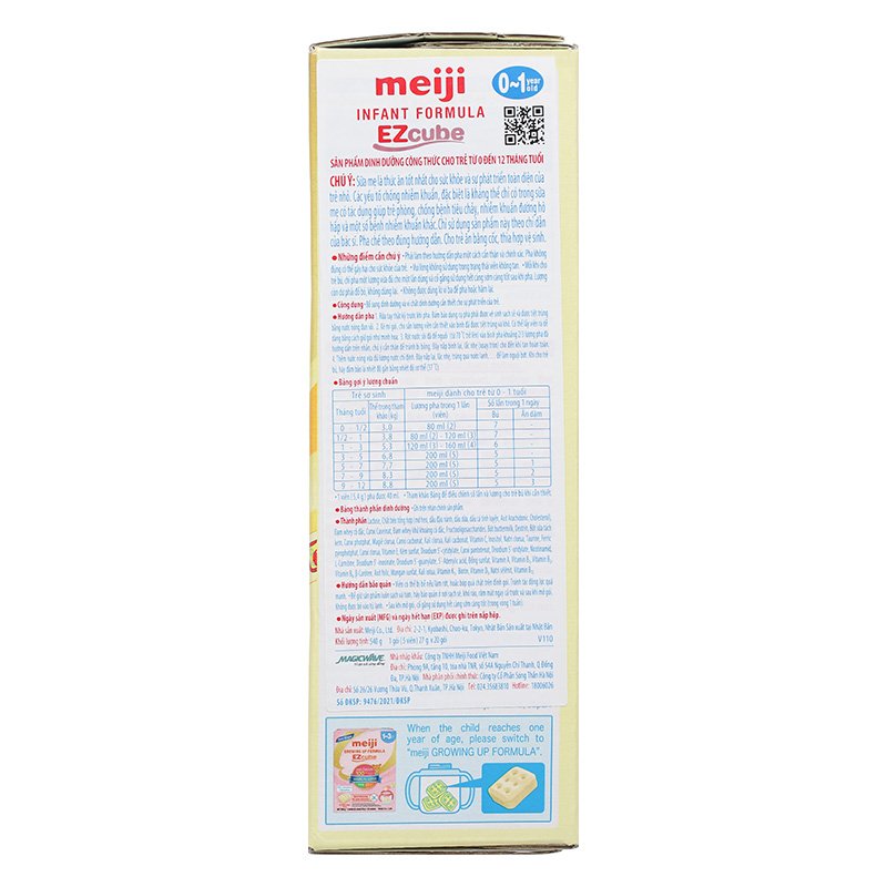 Combo 2 sữa bột dạng thanh Meiji Infant Formula Ezcube 540g (0 - 12 tháng) 18