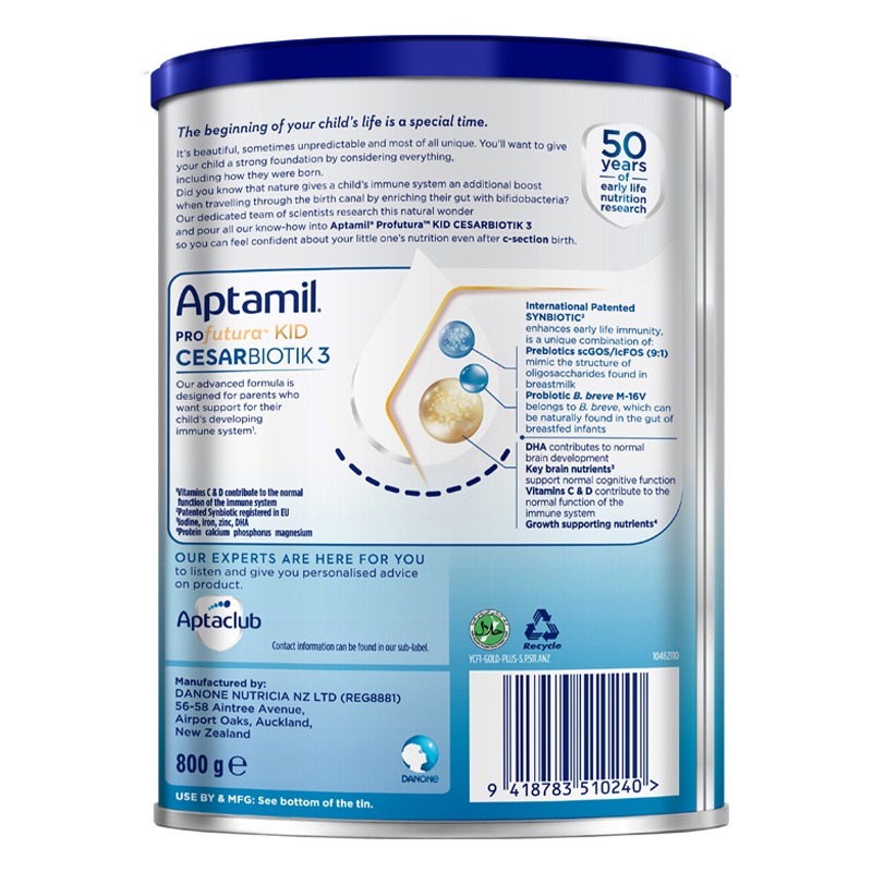 Sữa bột Aptamil Profutura Kid Cesarbiotik số 3 800g (từ 2 tuổi)