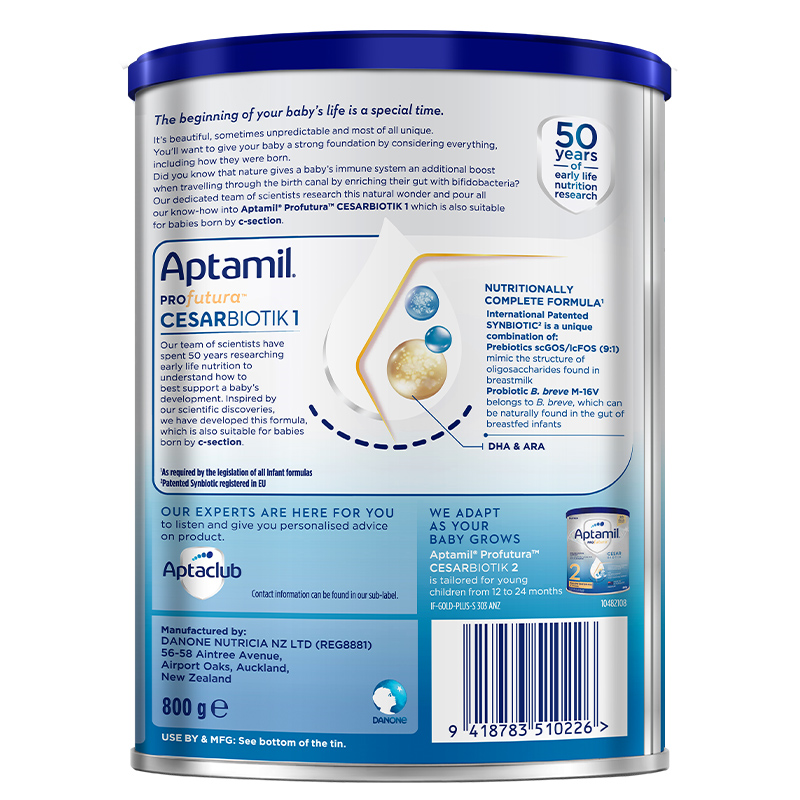 Sữa bột Aptamil Profutura Cesarbiotik số 1 800g (0 – 12 tháng)