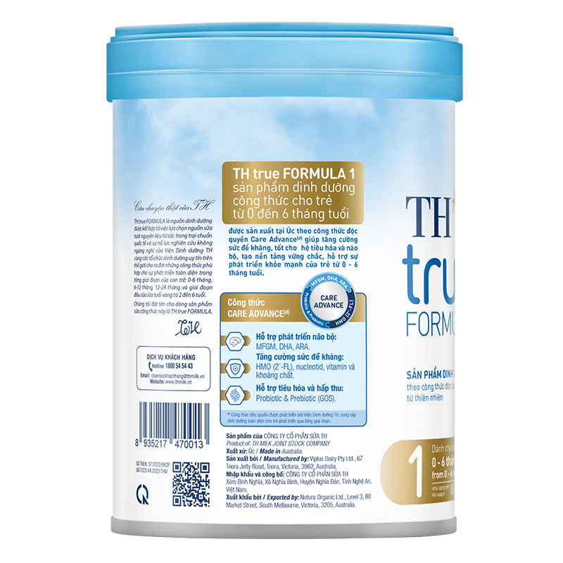 Sữa bột TH true Formula số 1 800g (0 - 6 tháng)