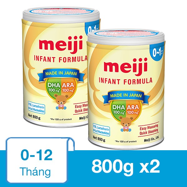 Combo 2 Hộp Sữa Bột Meiji Infant Formula 800G (0 - 12 Tháng)