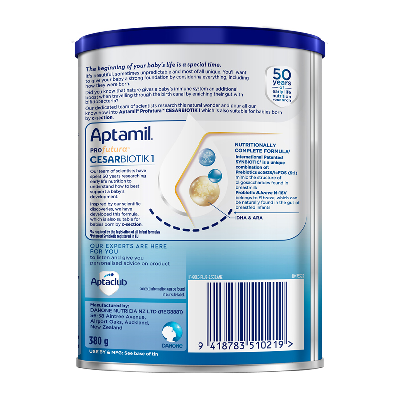 Sữa bột Aptamil Profutura Cesarbiotik số 1 380g (0 – 12 tháng)