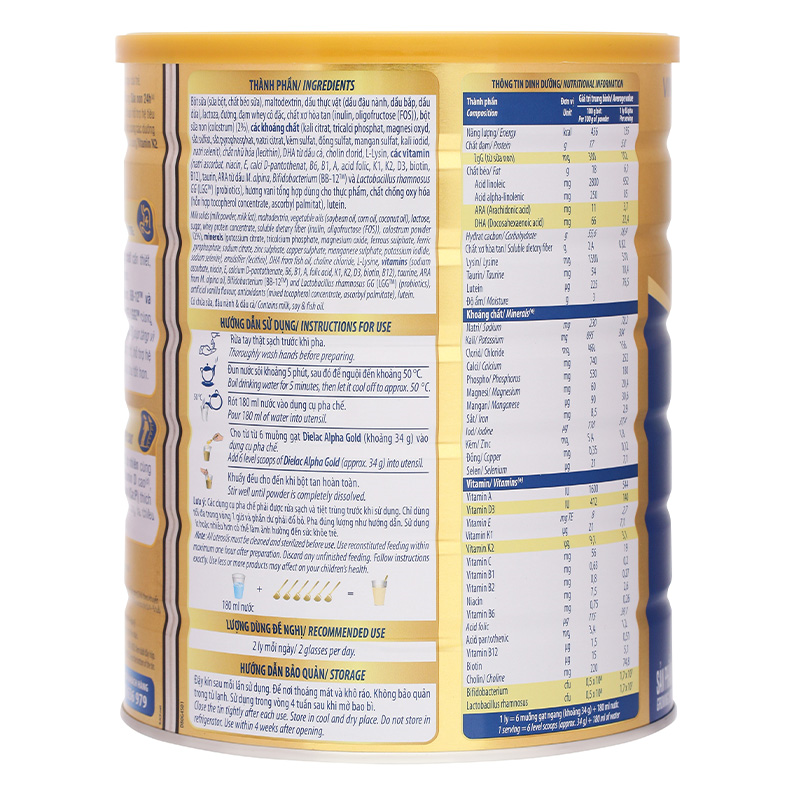 Sữa bột Dielac Alpha Gold IQ số 4 (sữa non) 850g (2 - 6 tuổi) 15