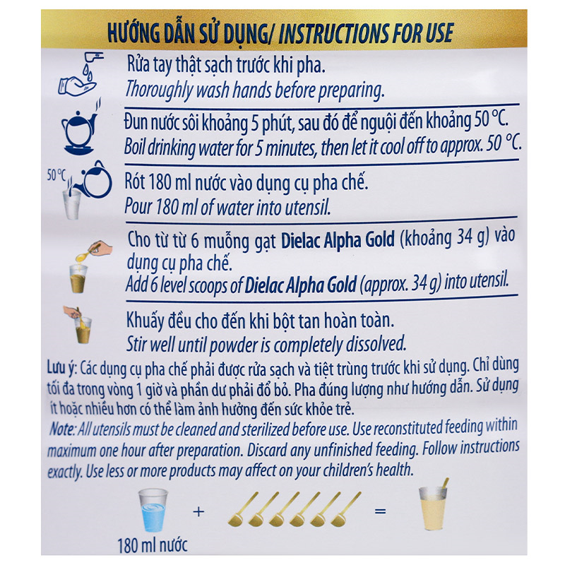 Sữa bột Dielac Alpha Gold IQ số 4 (sữa non) 850g (2 - 6 tuổi) 18