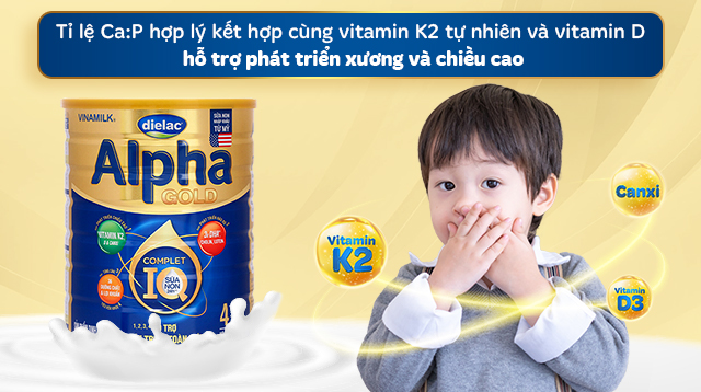 Sữa bột Dielac Alpha Gold IQ số 4 (sữa non) 1.4 kg (2 - 6 tuổi) - Chiều cao