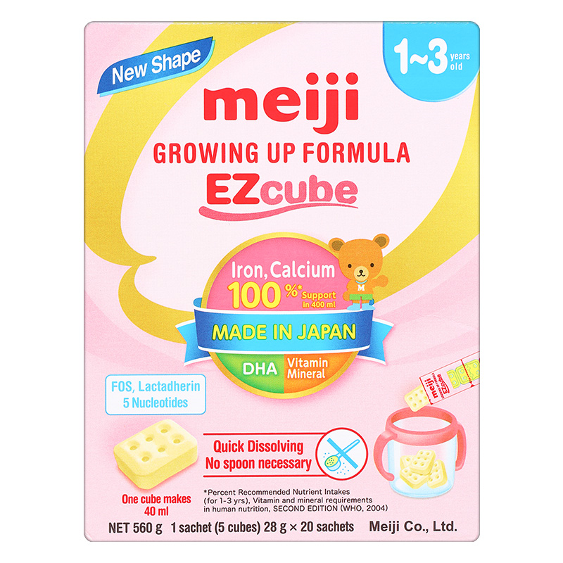 Sữa bột Meiji Growing Up Formula Ezcube 560g (1 - 3 tuổi)